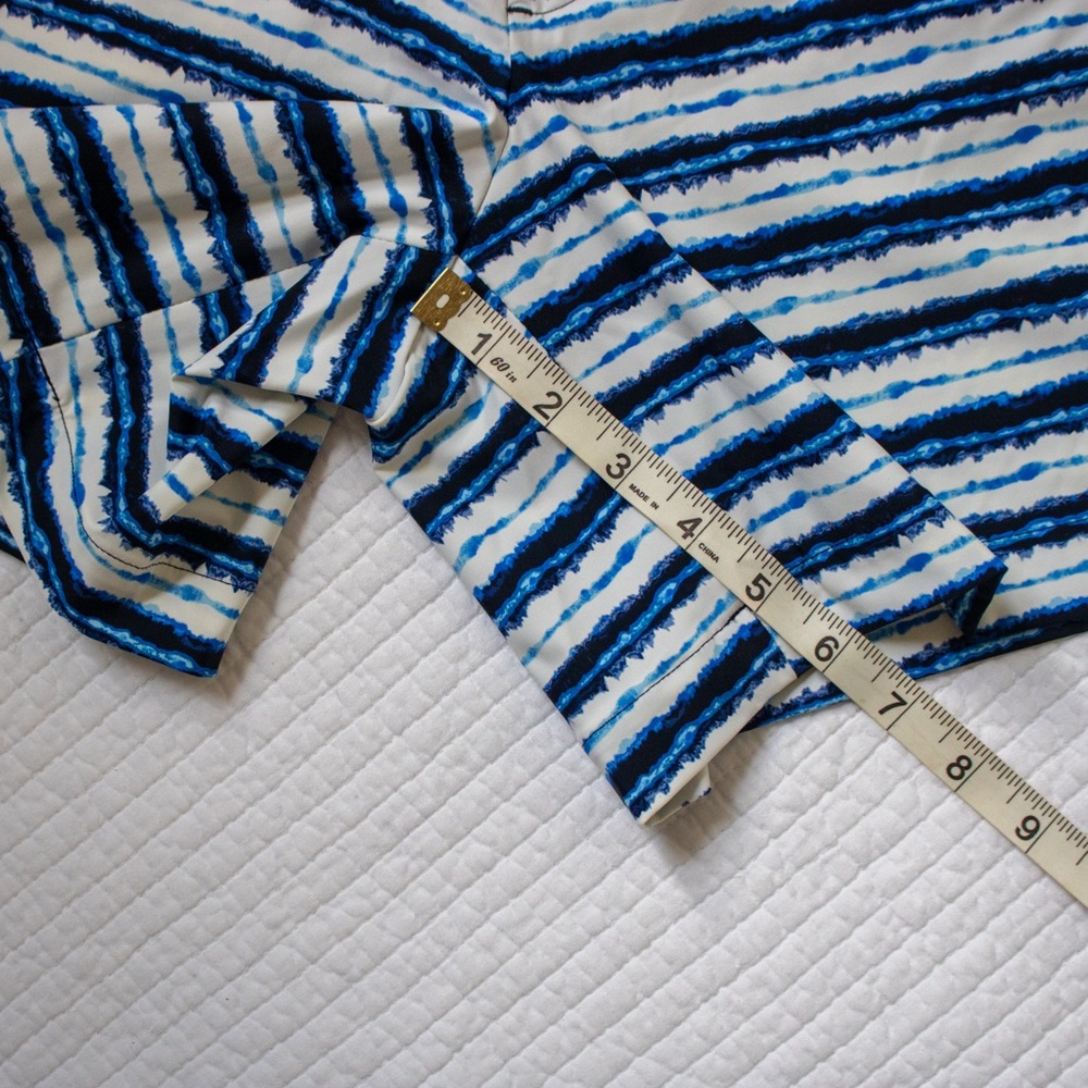 SPANX Blue Striped Sunshine Shorts UPF 50 Pull On Stretch Size M - Picture 6 of 8